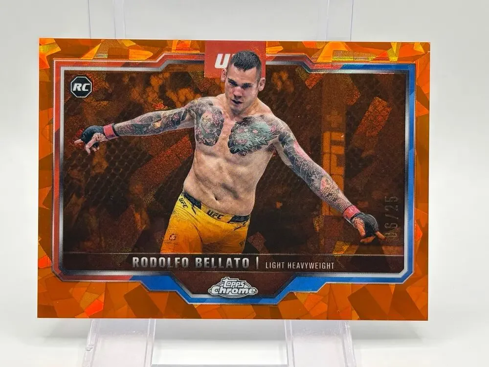 2025 Topps Chrome UFC Sapphire Rodolfo Bellato Rookie Orange Refractor 6/25 SP